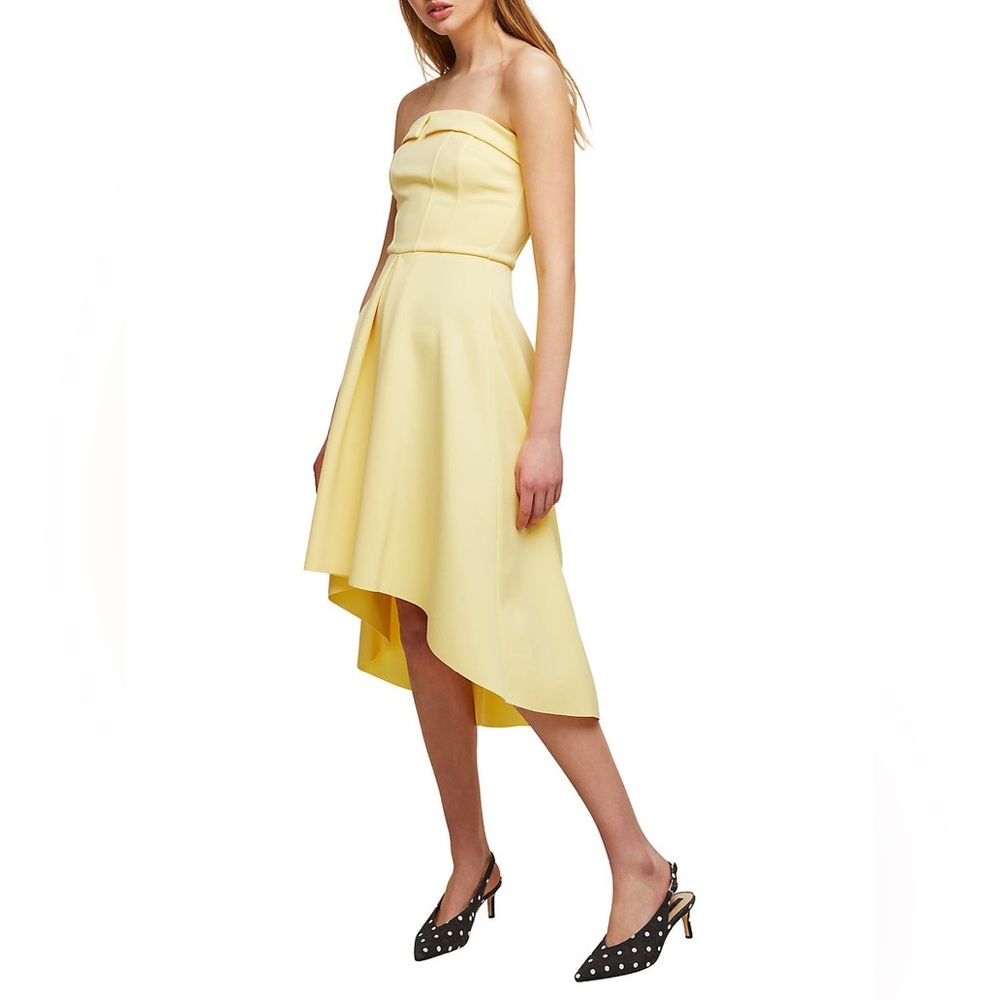 Miss Selfridge Light Yellow Scuba Bandeau Dress